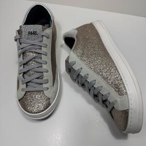 P448 Sparkling Silver and Gray Sneakers Size 36